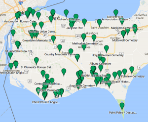Screenshot of Cemetery map